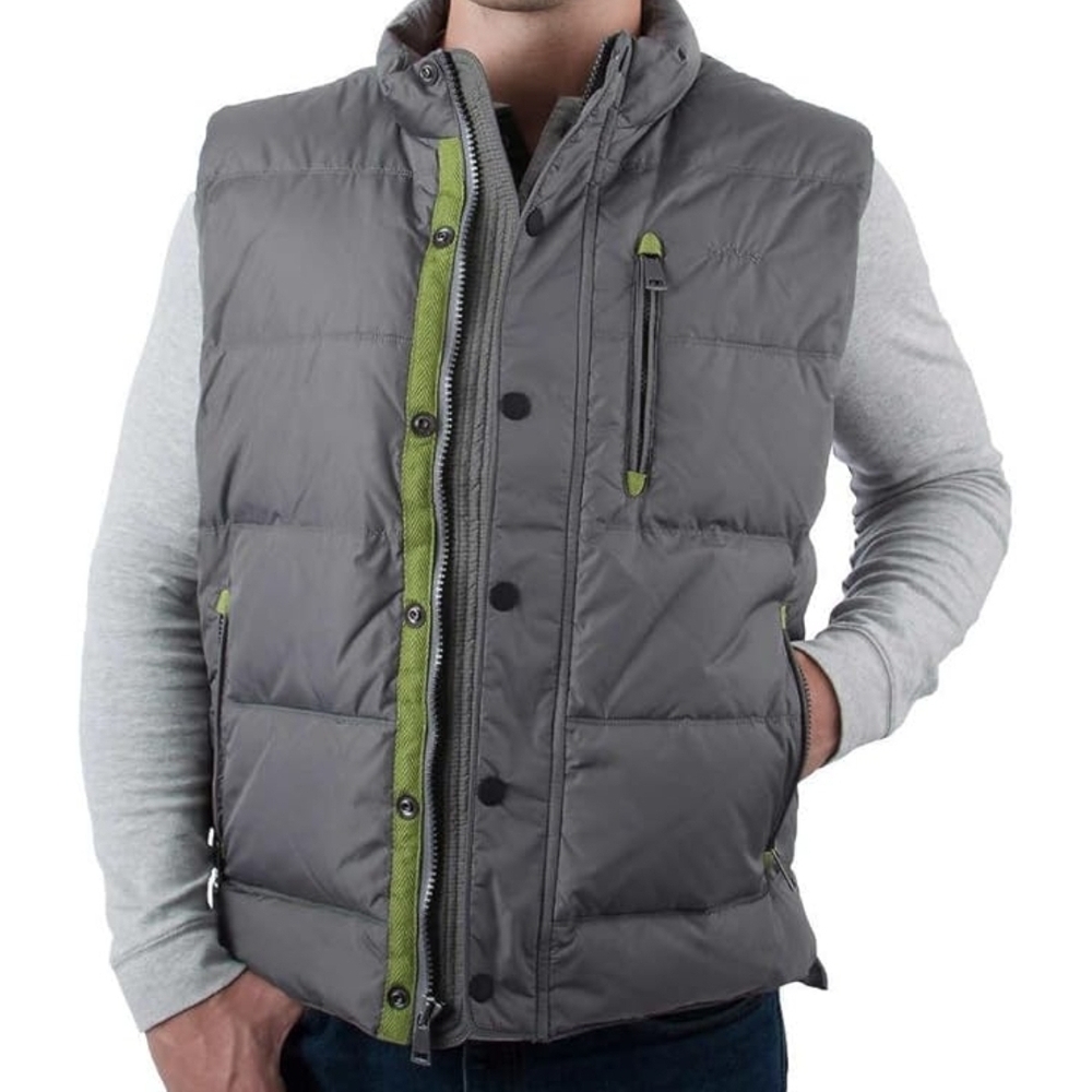 Orvis Men s Essex Down VestGray Puffer Vest with Green Accents SizeXL